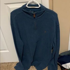 Blue Polo Zip Up Sweater